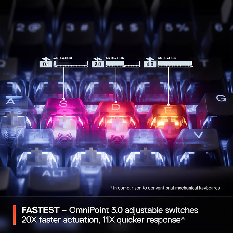 خرید کیبورد SteelSeries Apex Pro TKL نسل سه - سوییچ HyperMagnetic OmniPoint 3.0 - سفید